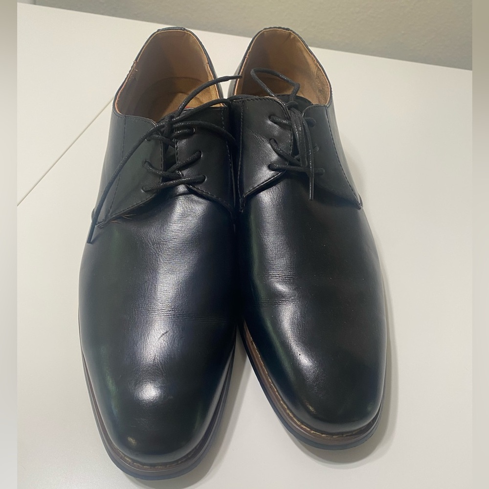 Deer Stags Black Leather Lace-Up Shoes